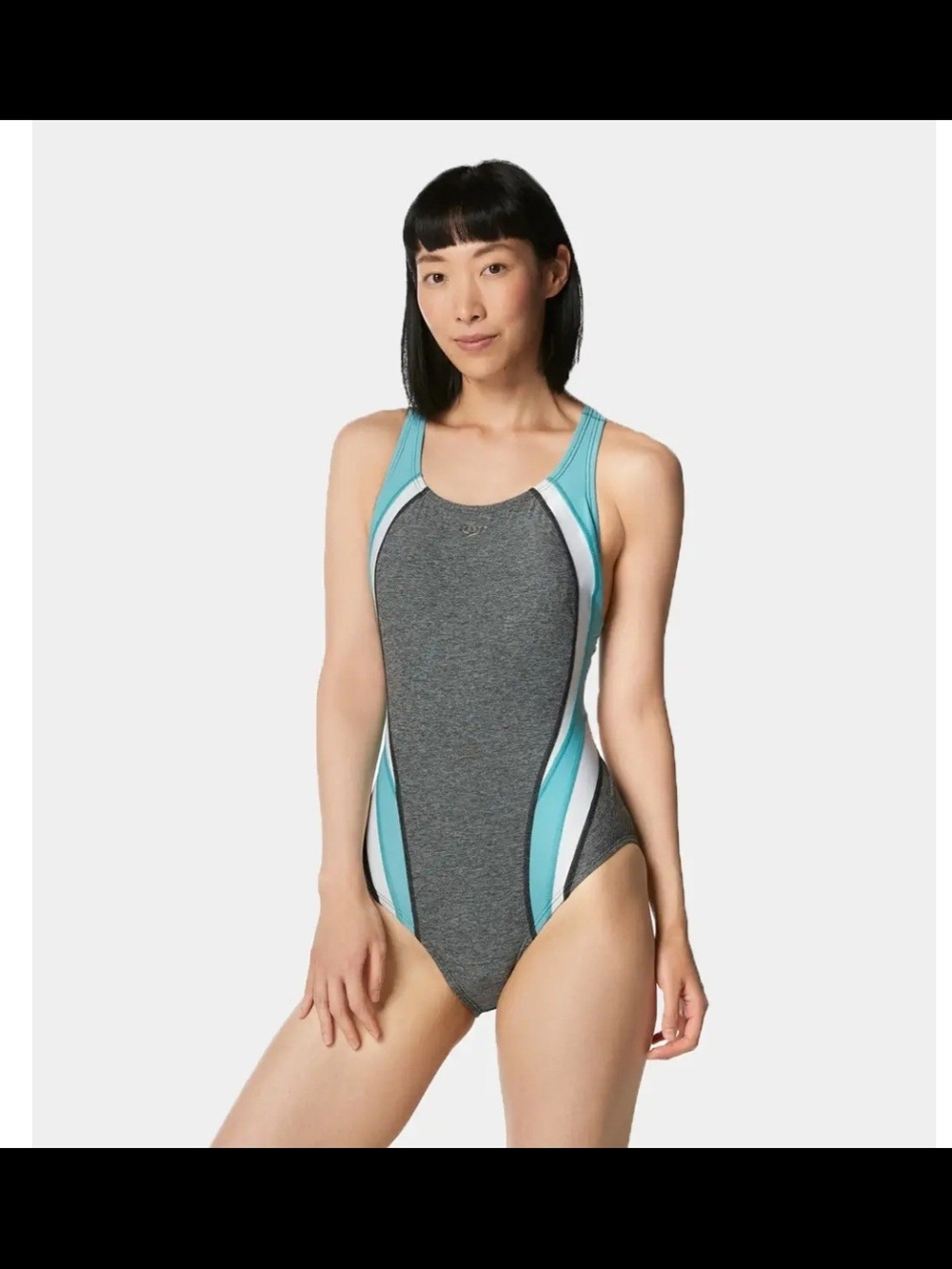 Speedo Women's Heather Quantum Fusion Splice One Piece Swimsuit